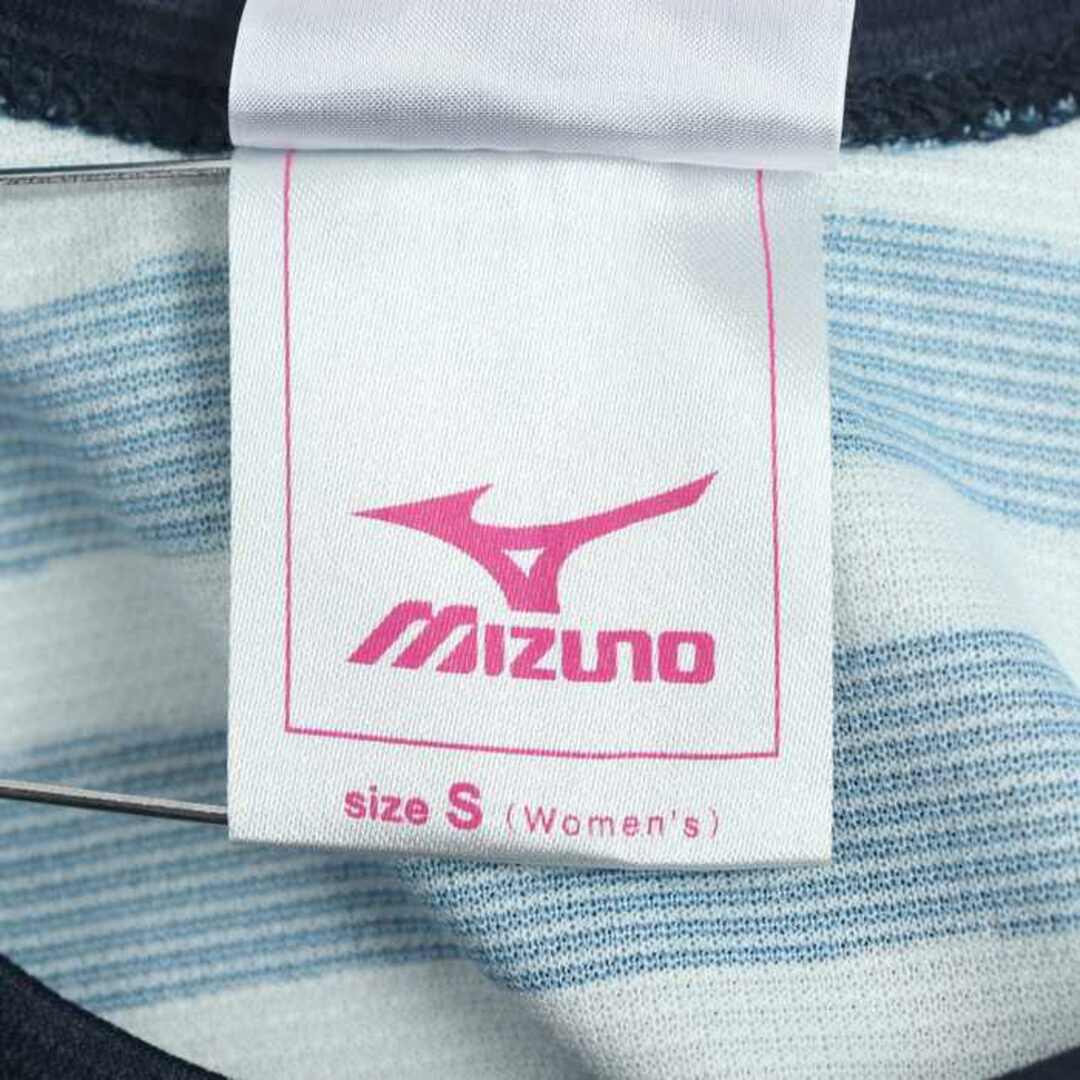 MIZUNO(ミズノ)のミズノ タンクトップ ノースリーブ シャツ トップス ボーダー柄 スポーツウエア レディース Sサイズ 紺×グレー Mizuno レディースのトップス(タンクトップ)の商品写真