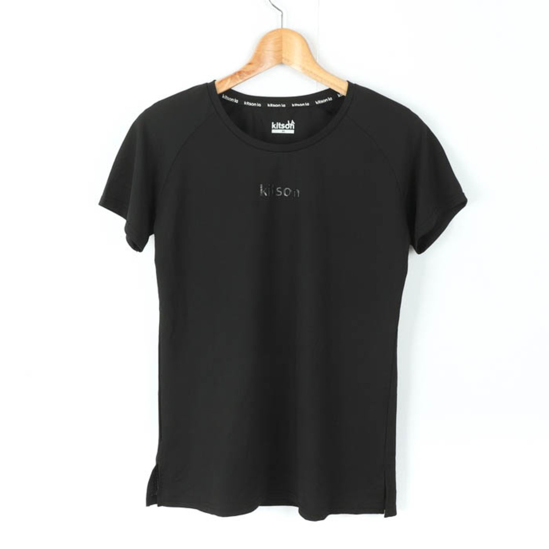 KITSON(キットソン)のキットソン 半袖Ｔシャツ トップス ロゴT ストレッチ スポーツウエア レディース Mサイズ ブラック kitson レディースのトップス(Tシャツ(半袖/袖なし))の商品写真