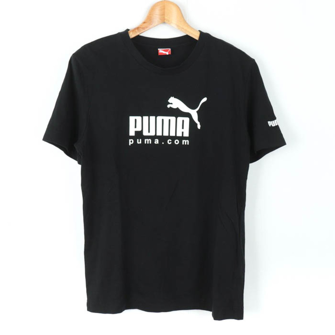 PUMA(プーマ)のプーマ 半袖Ｔシャツ トップス ロゴT スポーツウエア コットン レディース Mサイズ 黒×白 PUMA レディースのトップス(Tシャツ(半袖/袖なし))の商品写真