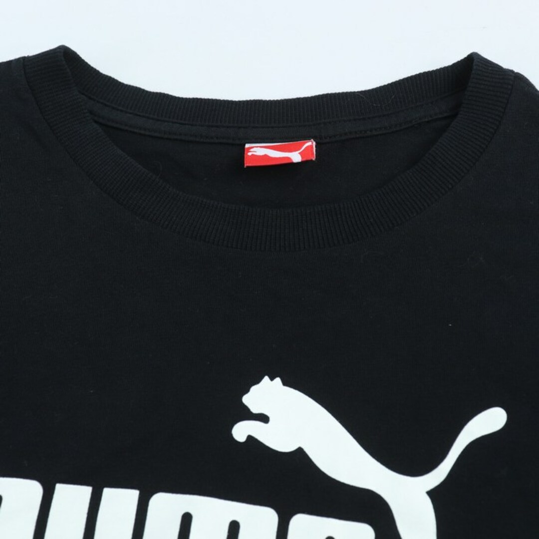 PUMA(プーマ)のプーマ 半袖Ｔシャツ トップス ロゴT スポーツウエア コットン レディース Mサイズ 黒×白 PUMA レディースのトップス(Tシャツ(半袖/袖なし))の商品写真