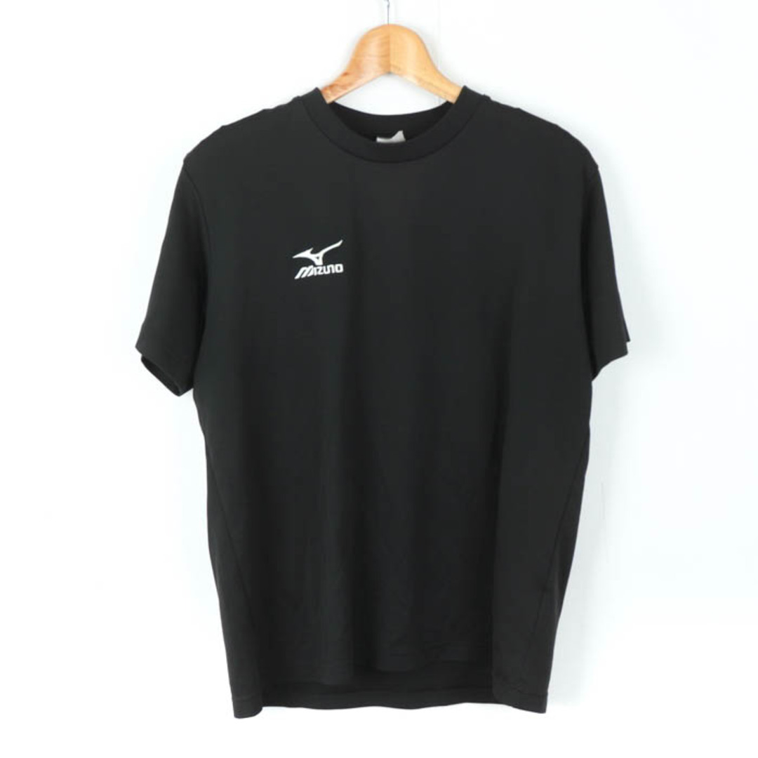 MIZUNO(ミズノ)のミズノ 半袖Ｔシャツ トップス ワンポイントロゴ スポーツウエア レディース Lサイズ 黒×白 Mizuno レディースのトップス(Tシャツ(半袖/袖なし))の商品写真