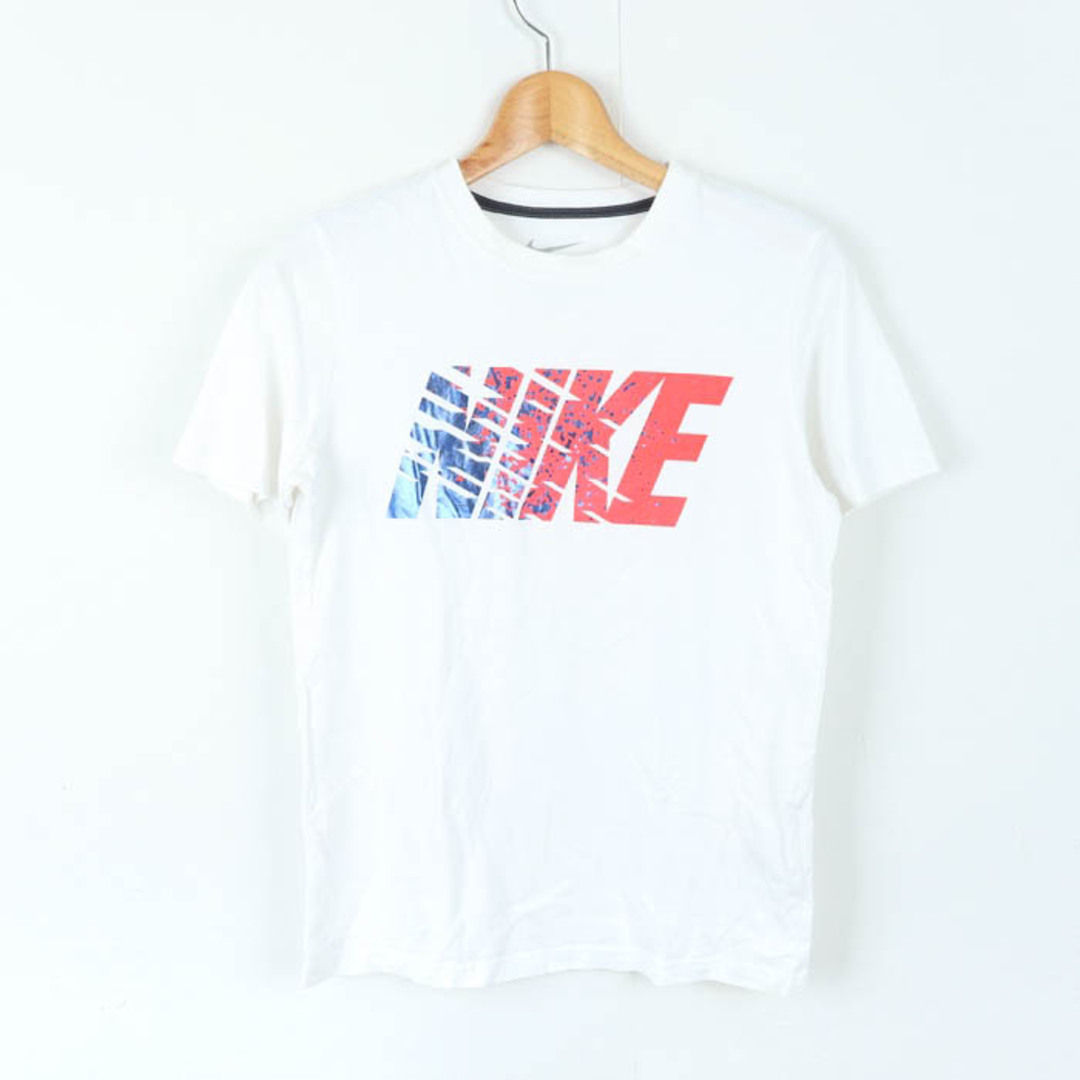 NIKE(ナイキ)のナイキ 半袖Ｔシャツ トップス ロゴT ラメ スポーツウエア キッズ 男の子用 Mサイズ 白×赤×青 NIKE キッズ/ベビー/マタニティのキッズ服男の子用(90cm~)(Tシャツ/カットソー)の商品写真