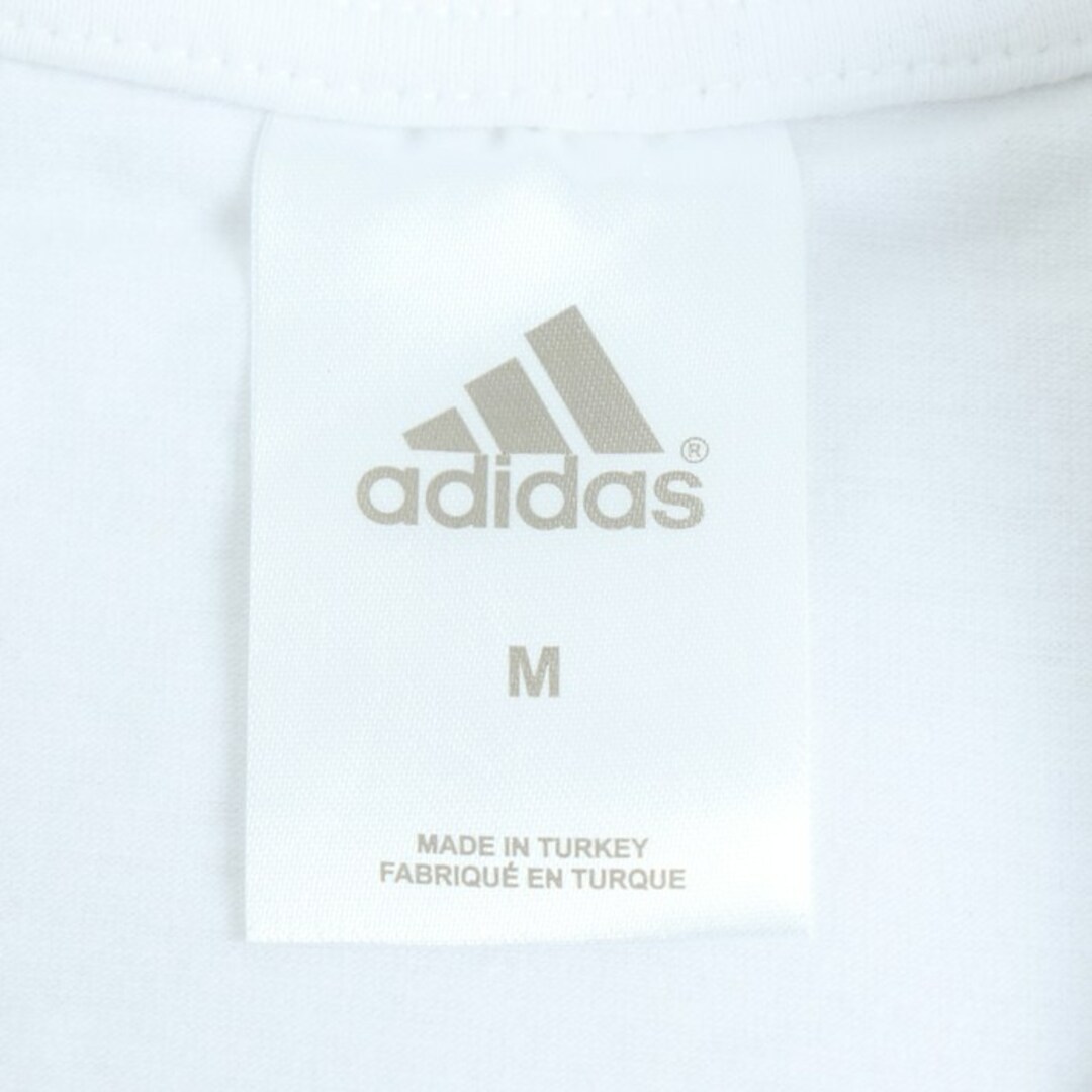 adidas(アディダス)のアディダス 半袖Ｔシャツ トップス ロゴT ストレッチ スポーツウエア レディース Mサイズ 白×金 adidas レディースのトップス(Tシャツ(半袖/袖なし))の商品写真