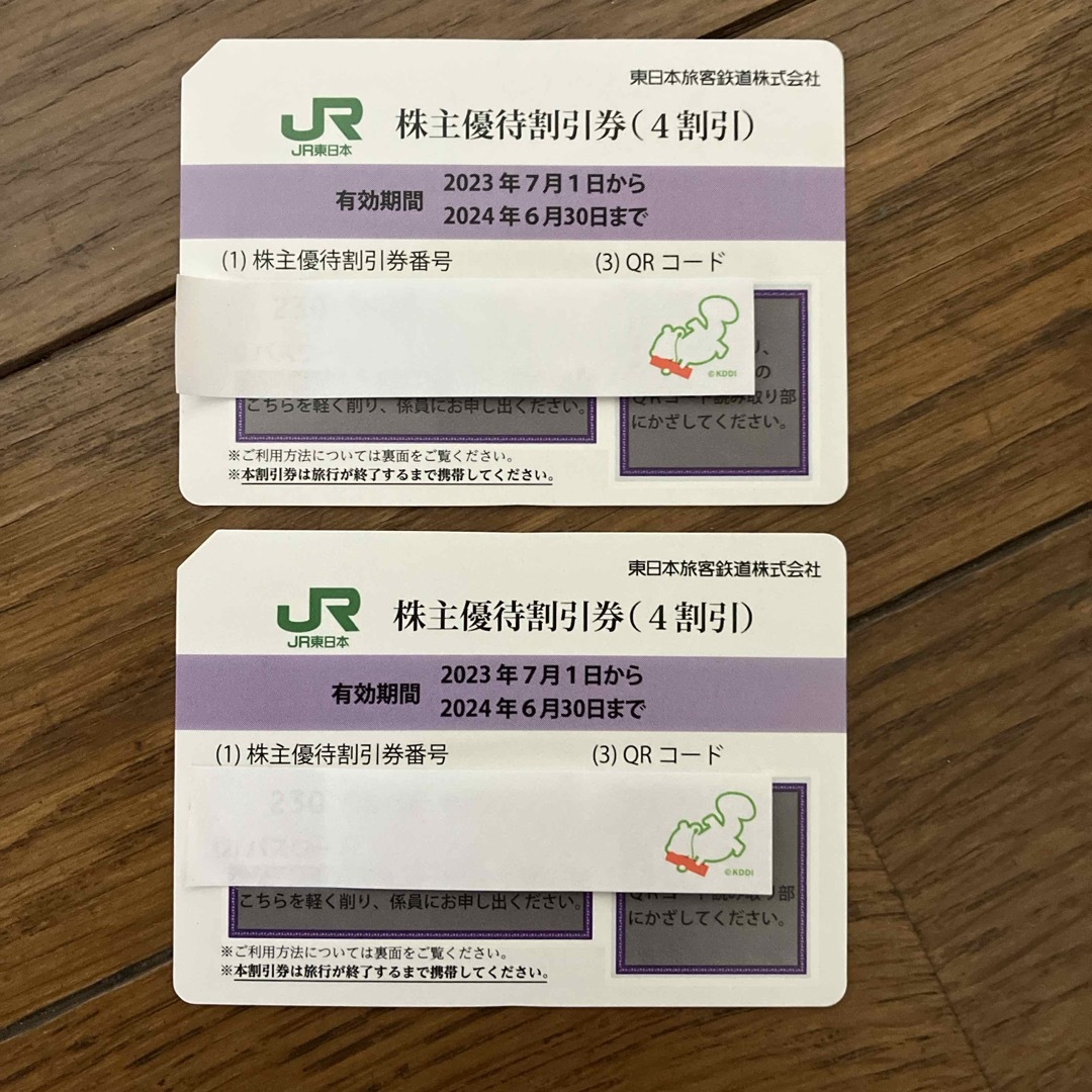 JR(ジェイアール)のJR東日本　株主優待券2枚 チケットの優待券/割引券(その他)の商品写真