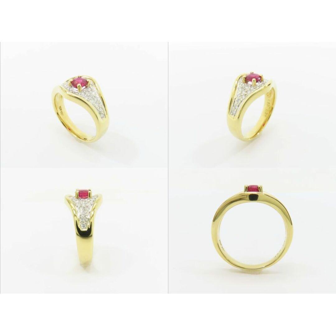 K18YG/WG ルビー0.26ct ダイヤモンド0.53ct #12 リング 【池袋店】【中古】 レディースのアクセサリー(リング(指輪))の商品写真