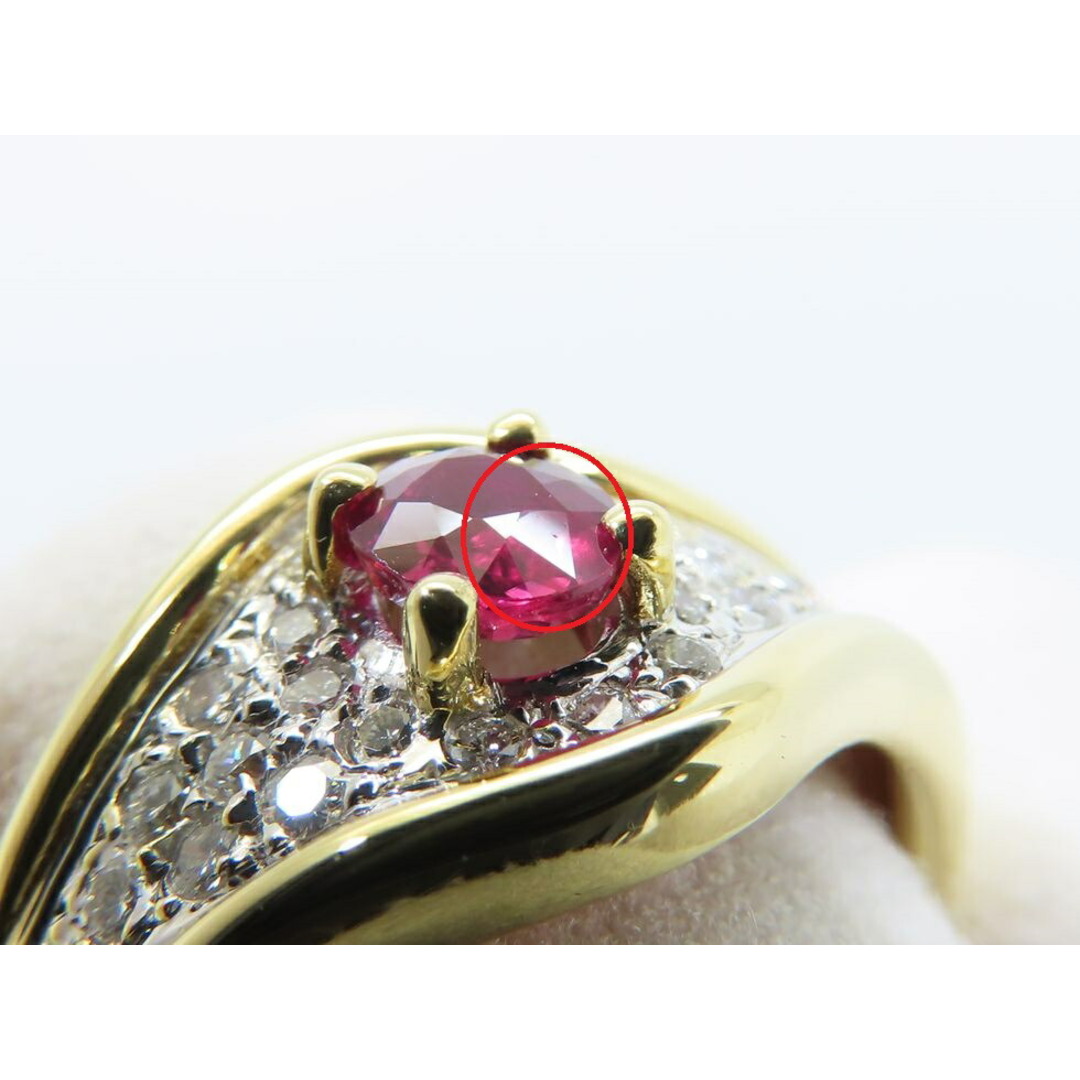 K18YG/WG ルビー0.26ct ダイヤモンド0.53ct #12 リング 【池袋店】【中古】 レディースのアクセサリー(リング(指輪))の商品写真