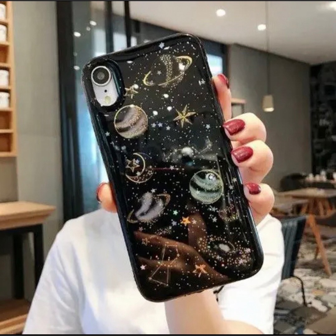 iPhone13 mini ケース カバー 惑星 星座 宇宙 ラメ グリッター スマホ/家電/カメラのスマホアクセサリー(iPhoneケース)の商品写真