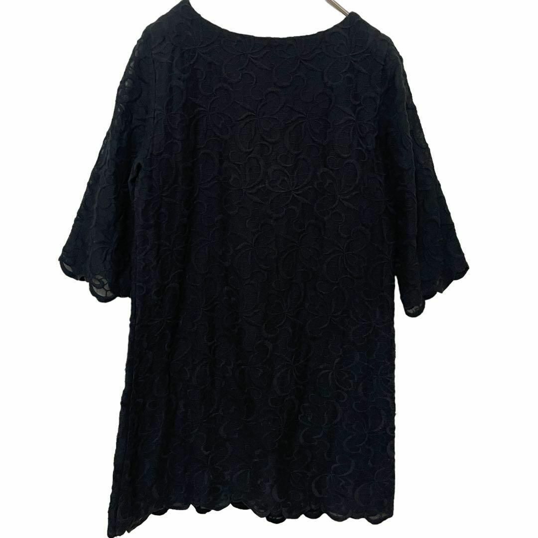 Demi-Luxe BEAMS(デミルクスビームス)のDemi-Luxe BEAMS★ 花柄刺繍レース ひざ丈ンワンピース 38（M） レディースのワンピース(ひざ丈ワンピース)の商品写真