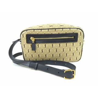 サンローラン(Saint Laurent)の【新着】サンローラン GLT568608 キャンバス×レザー ベージュ×ネイビー モノグラムオールオーバー ショルダーバッグ【池袋店】【中古】(メッセンジャーバッグ)