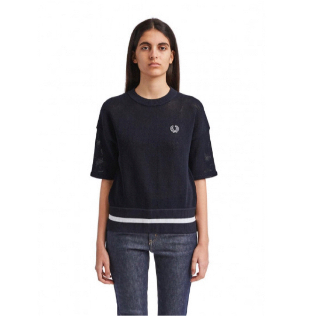 FRED PERRY(フレッドペリー)のフレッドペリー　鹿子　サマーニット　黒　fred perry レディースのトップス(ニット/セーター)の商品写真