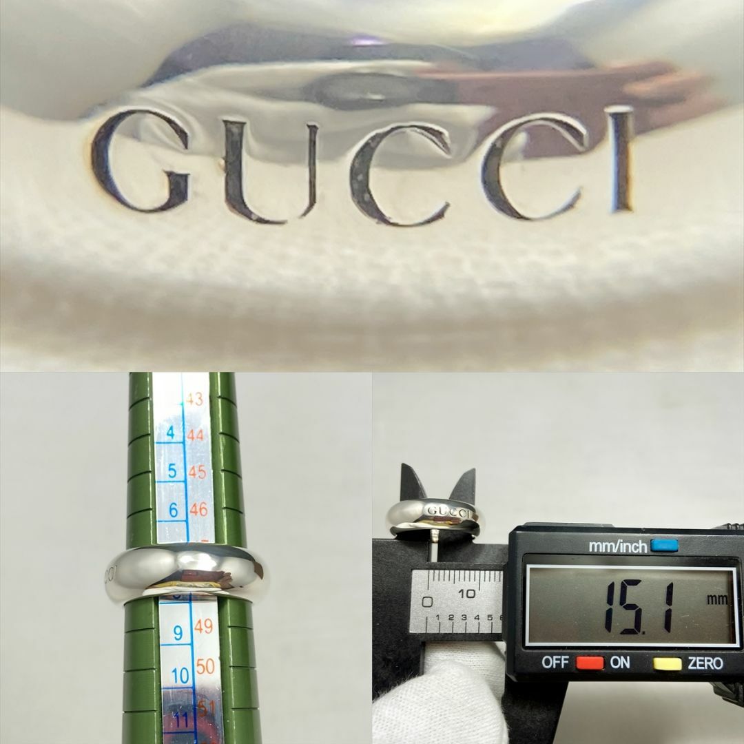 Gucci(グッチ)の新品仕上 廃盤 グッチ GUCCI ロゴ 甲丸 リング 指輪 シルバー 7号 レディースのアクセサリー(リング(指輪))の商品写真