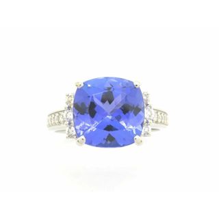 Pt900 タンザナイト5.18ct メレダイヤ0.40ct リング  #13.5【池袋店】【中古】(リング(指輪))