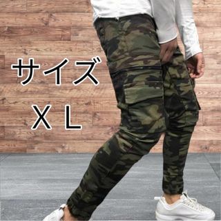 メンズ パンツ ミリタリーパンツ カーゴパンツ ミリタリースタイル 迷彩柄 XL(ワークパンツ/カーゴパンツ)