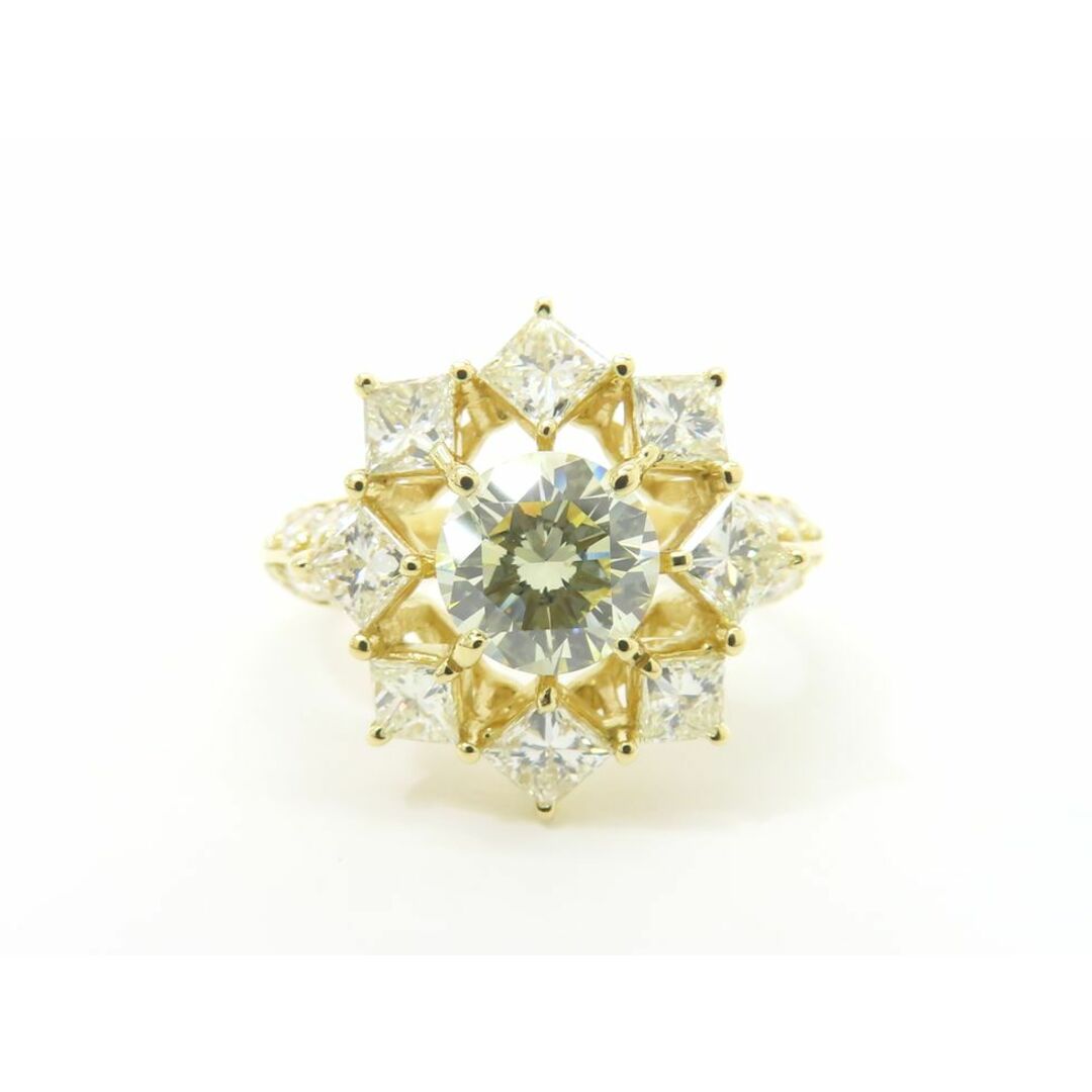 K18YG ダイヤモンド1.028ct(VLY/SI-2/VG) / 1.72ct ＃11.5 リング 【池袋店】【中古】 レディースのアクセサリー(リング(指輪))の商品写真