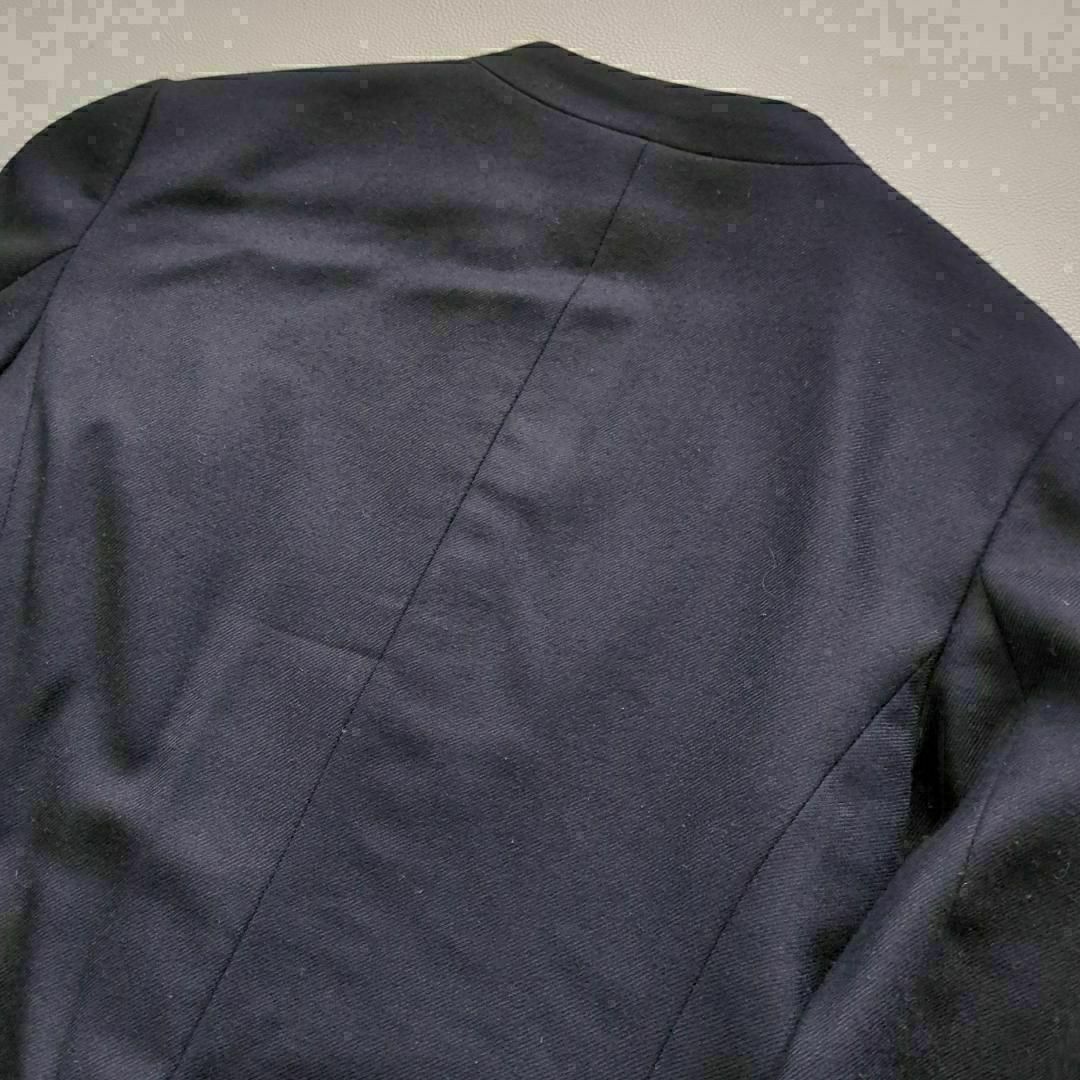 kumikyoku（組曲）(クミキョク)のクミキョク　ウール　ノーカラージャケット　カラーレス　ネイビー　通勤　OL レディースのジャケット/アウター(ノーカラージャケット)の商品写真