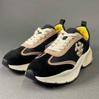 1e12 【美品】 TORY BURCH トリーバーチ 2023AW GOOD LUCK TRAINER グッドラック トレーナー スニーカー 6M ブラック シューズ