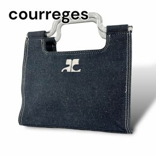 クレージュ(CLAYGE（Tada）)のcourreges　クレージュ　ハンドバッグ　デニム　クリアハンドル　A327(ハンドバッグ)