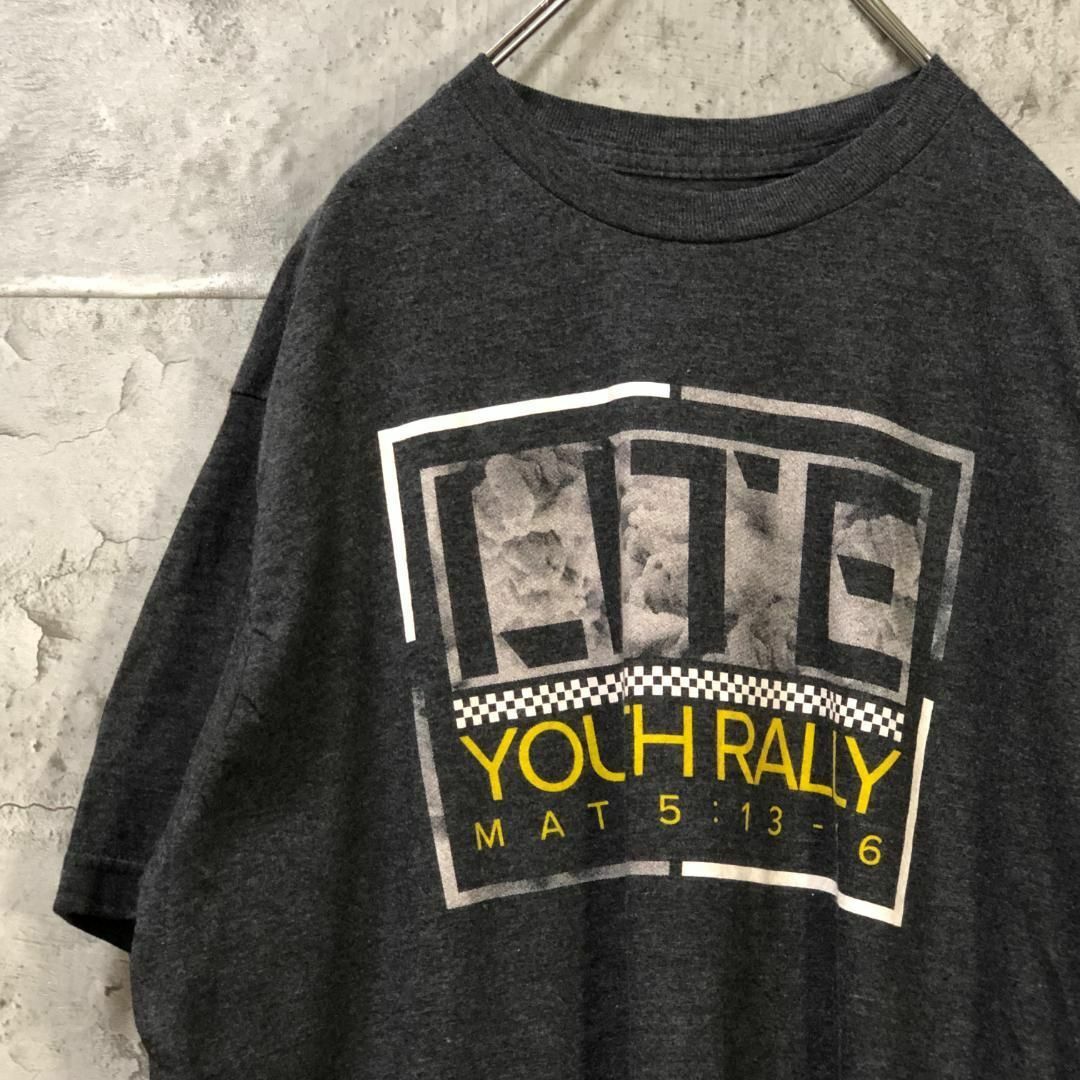 YOUTH RALLY ボックスロゴ 煙 スモーク ビック Tシャツ メンズのトップス(Tシャツ/カットソー(半袖/袖なし))の商品写真
