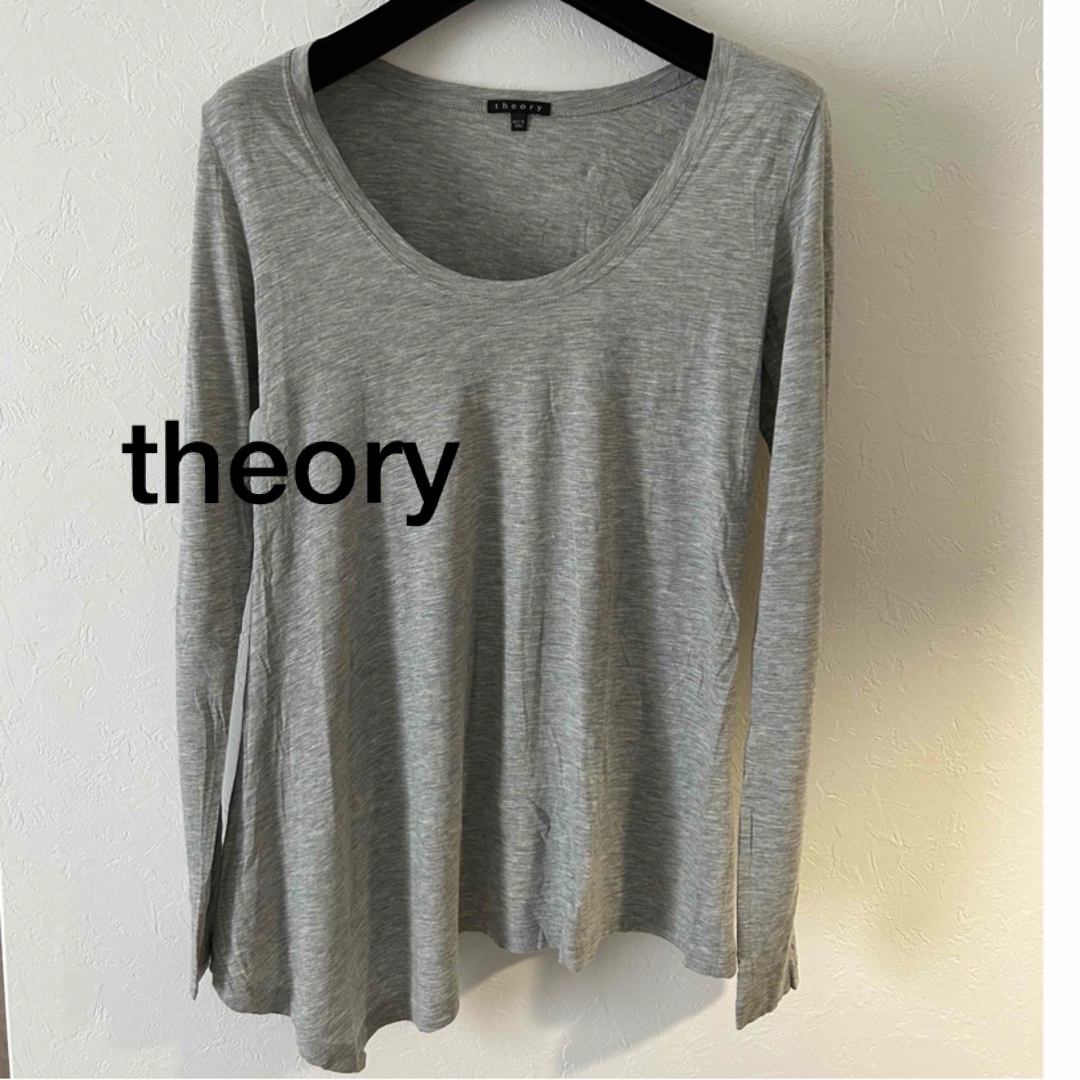 theory(セオリー)の【美品】theory セオリー　Mサイズ　長袖アシンメトリーTシャツ レディースのトップス(Tシャツ(長袖/七分))の商品写真