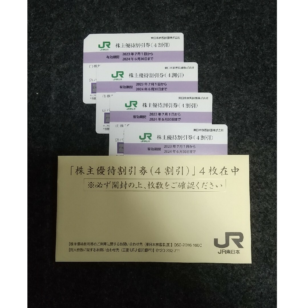 JR東日本 株主優待券 4枚セット チケットの優待券/割引券(その他)の商品写真