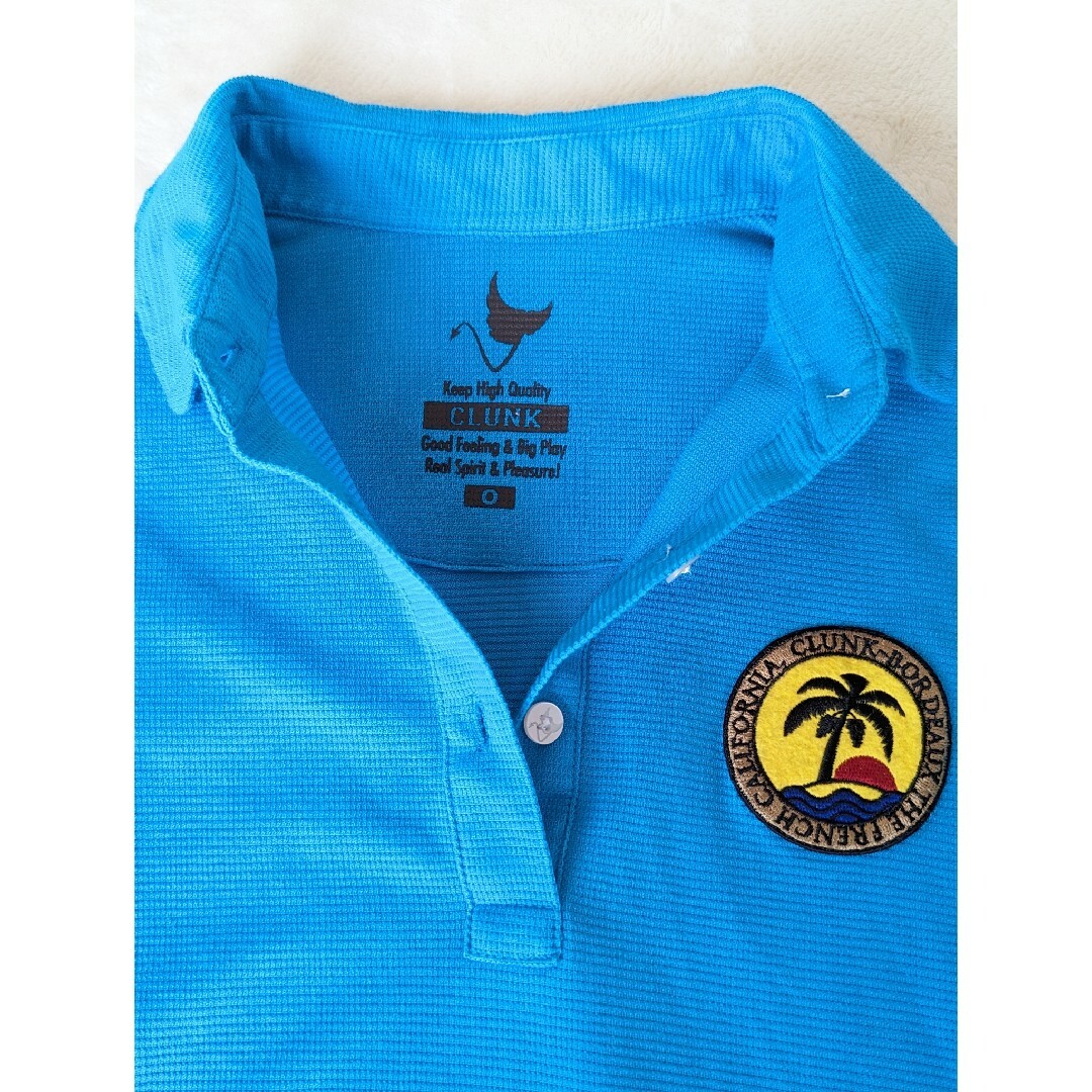 CLUNK　クランク　ポロシャツ　ターコイズブルー　サイズO レディースのトップス(Tシャツ(半袖/袖なし))の商品写真
