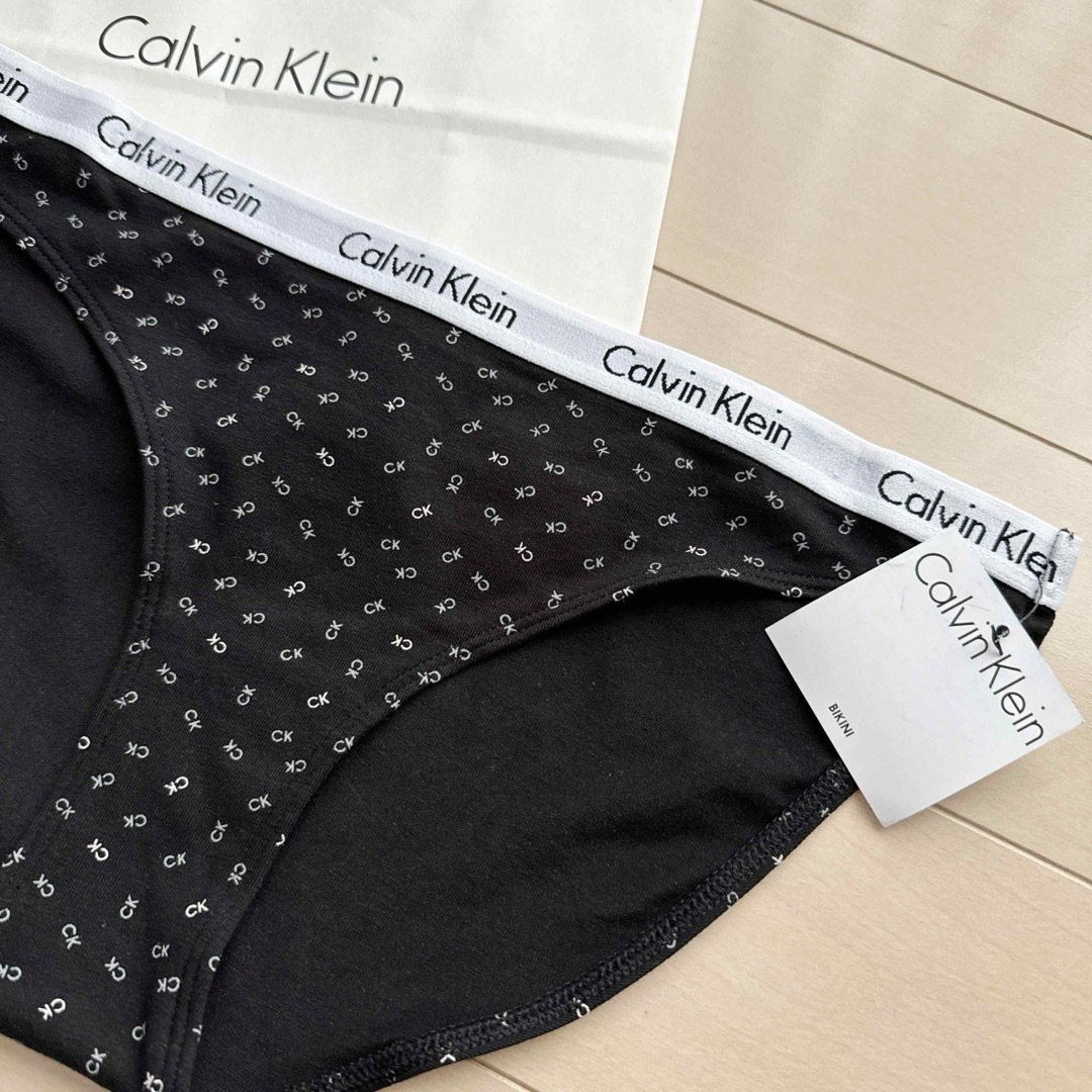 Calvin Klein(カルバンクライン)のカルバンクライン 下着 ショーツ S M ビキニ コットン パンツ ブラック 黒 レディースの下着/アンダーウェア(ショーツ)の商品写真