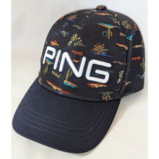 【美品】PING　ピン　キャップ　ブラック　プレイオンザデザートキャップ