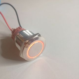 LED付きボタン 青　Blue　19mm  ラッチ式　防水(エフェクター)