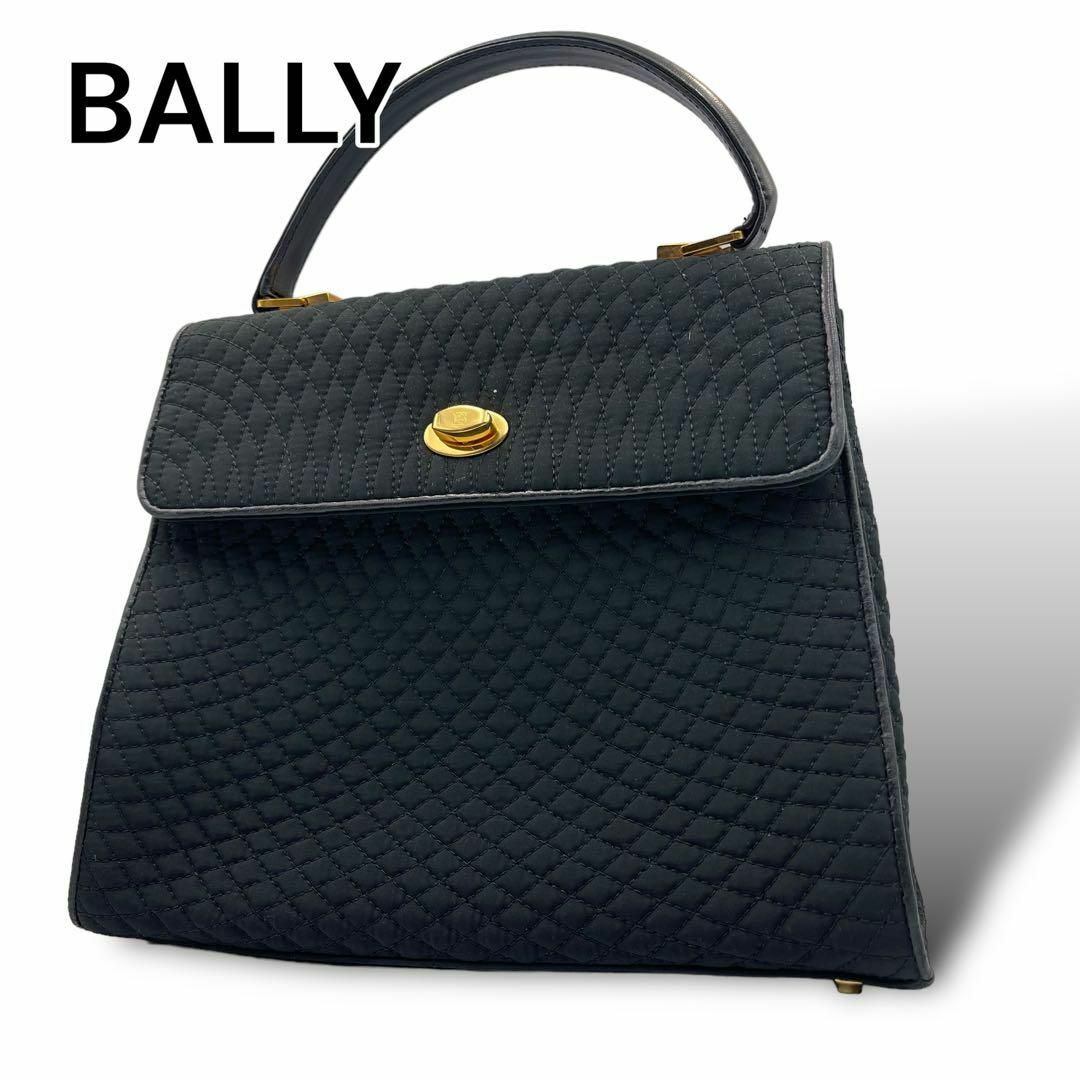 Bally(バリー)のBALLY　バリー　ハンドバッグ　キルティング　ブラック　ゴールド金具　A313 レディースのバッグ(ハンドバッグ)の商品写真