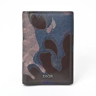 ディオール(Dior)のディオール / DIOR　ピーター ドイグ コラボ　カードケース / パスケース　レザー/コーティングキャンバス　カモフラ/ブラウン　【中古】 商品番号 S-155563(パスケース/IDカードホルダー)