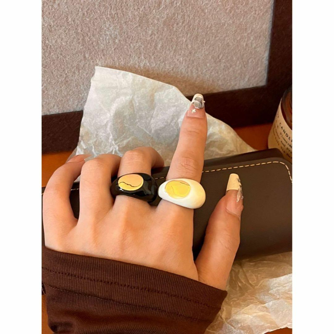 067b5ブラックリング　指輪　韓国アクセサリー　石プチプラ レディースのアクセサリー(リング(指輪))の商品写真