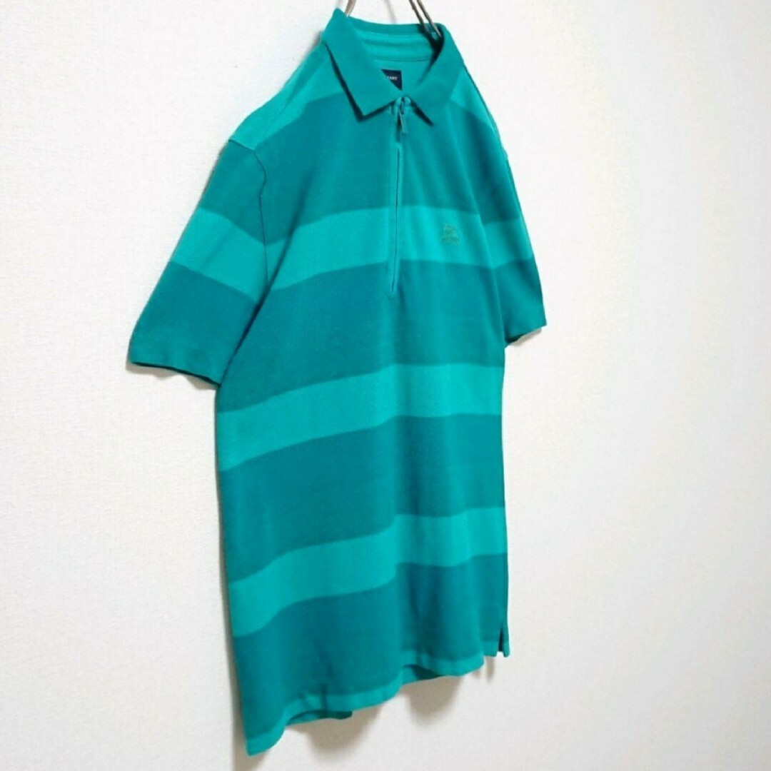 BURBERRY(バーバリー)のバーバリー ゴルフ ワンポイント ロゴ 刻印 ハーフ ジップ 半袖 ポロシャツ メンズのトップス(ポロシャツ)の商品写真