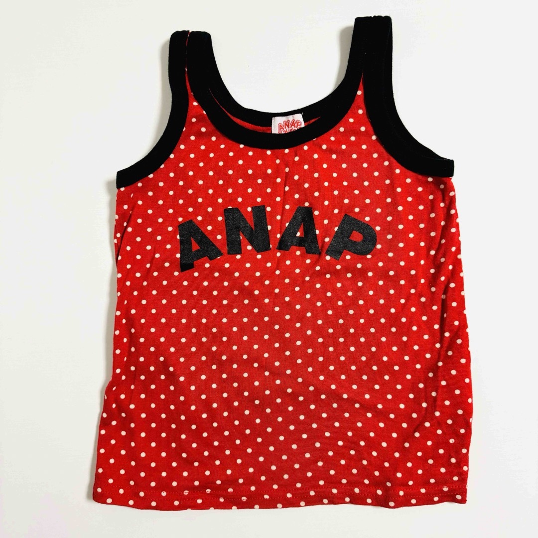 ANAP Kids(アナップキッズ)の● 日本製 ANAP kids 水玉の 上下セット 110サイズ USED● キッズ/ベビー/マタニティのキッズ服女の子用(90cm~)(パジャマ)の商品写真