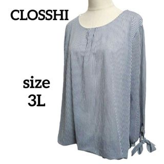 美品  CLOSSHI 3L ゆるふわ 7分袖 シフォン チュニック ブラウス(シャツ/ブラウス(長袖/七分))