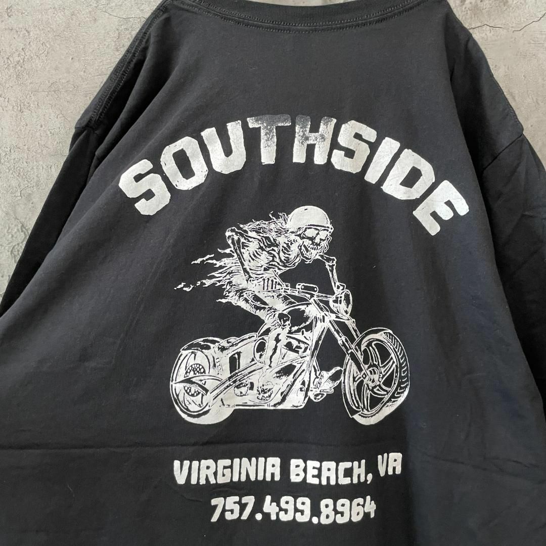 SOUTHSIDE ドクロ ライダー バックプリント ビック Tシャツ メンズのトップス(Tシャツ/カットソー(半袖/袖なし))の商品写真