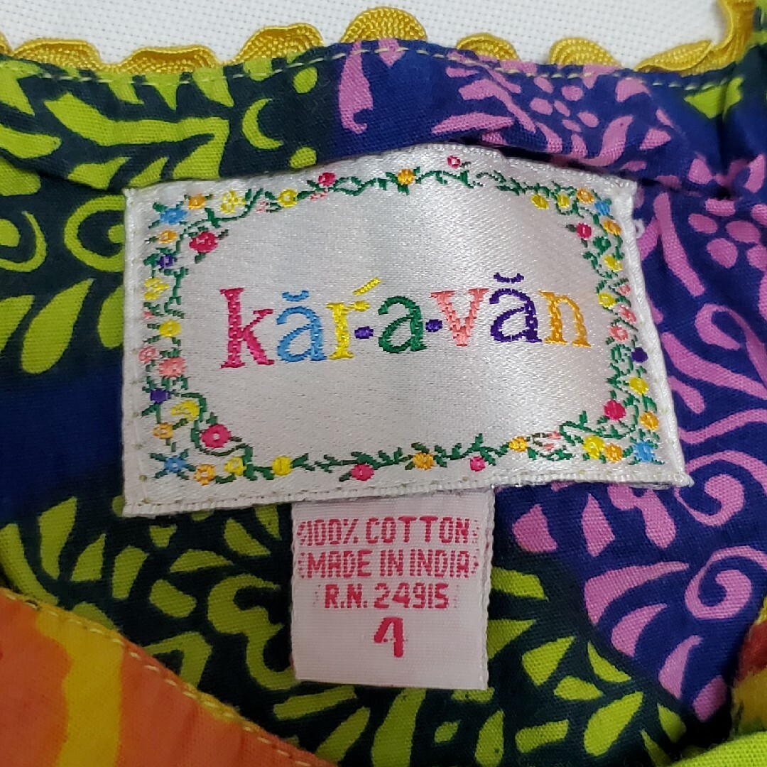 kar·a·van インド キッズ マルチカラー エスニック サロペット 4 キッズ/ベビー/マタニティのキッズ服女の子用(90cm~)(パンツ/スパッツ)の商品写真