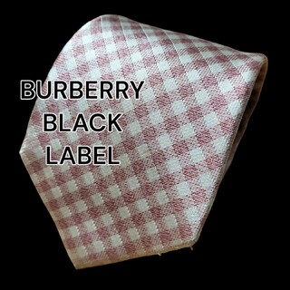 バーバリーブラックレーベル(BURBERRY BLACK LABEL)の【BURBERRY BLACK LABEL】　ピンク系　チェック柄　日本製(ネクタイ)