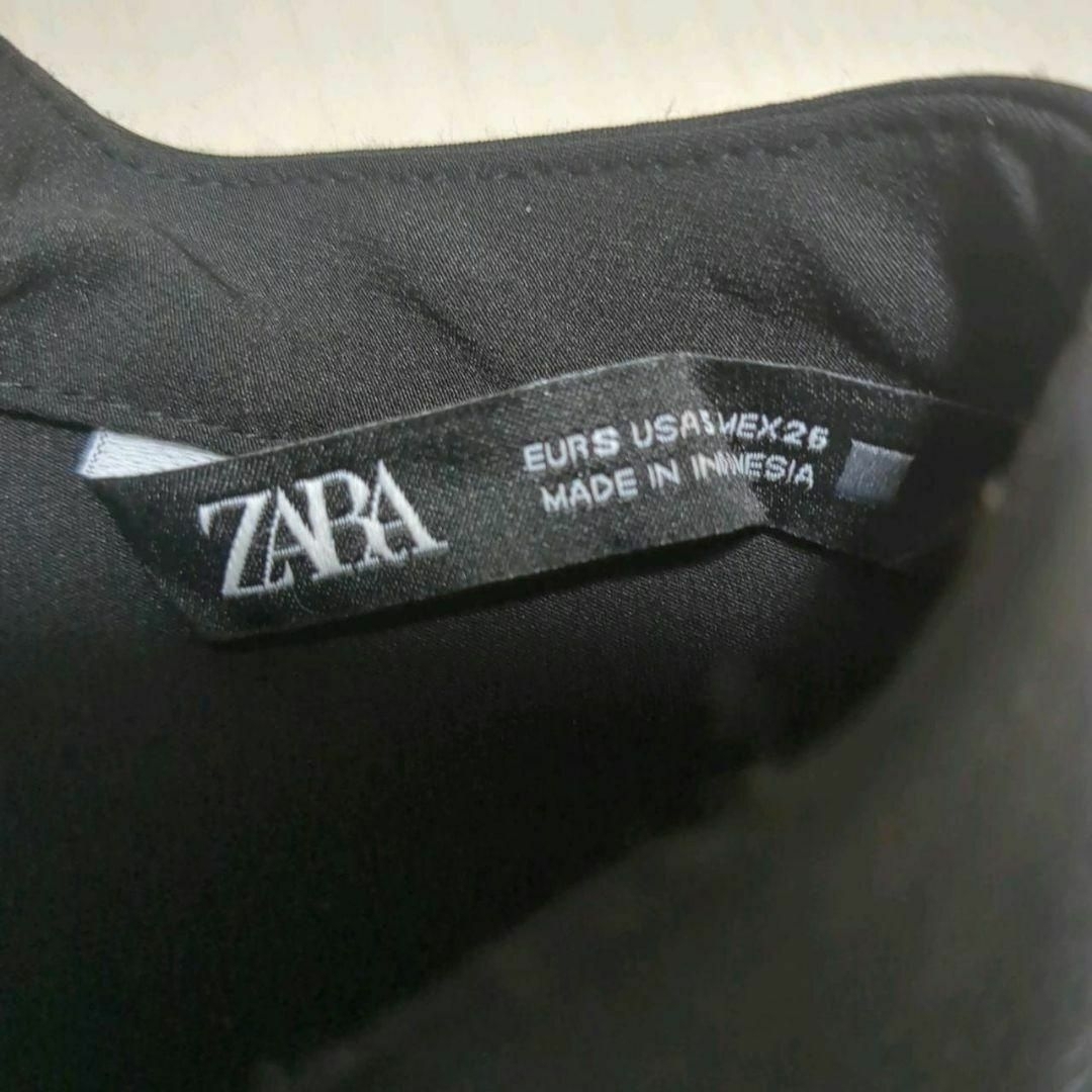 ZARA(ザラ)の【ZARA】ザラ　ひざ上　フリル　ワンピース　長袖　S　黒 レディースのワンピース(ミニワンピース)の商品写真