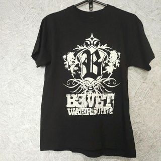 レディース　Tシャツ　半袖　ブラック　黒　プリント　バックプリント　XS(Tシャツ(半袖/袖なし))