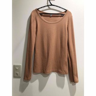 ユニクロ(UNIQLO)のユニクロ　UNIQLO リブラウンドネックT リブ　ラウンドネック　Tシャツ(Tシャツ(長袖/七分))