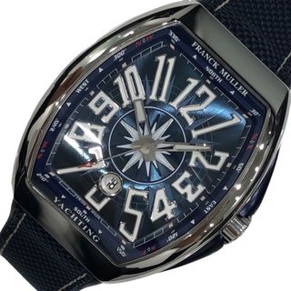 フランクミュラー(FRANCK MULLER)の　フランク・ミュラー FRANCK MULLER ヴァンガード　ヨッティング V45SCDT ブルー SS メンズ 腕時計(その他)