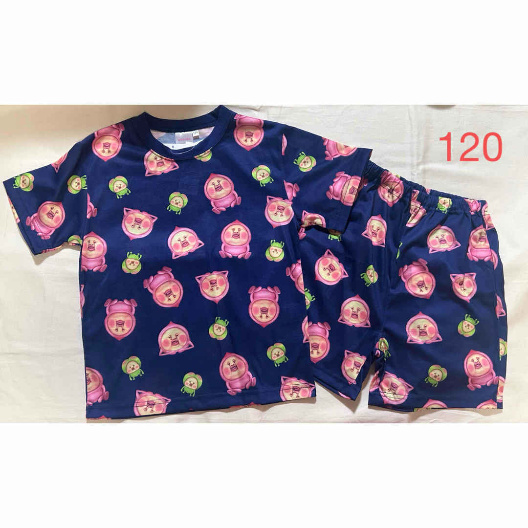 こびとづかん　モモジリ　総柄　半袖　パジャマ　120 ネイビー キッズ/ベビー/マタニティのキッズ服女の子用(90cm~)(パジャマ)の商品写真