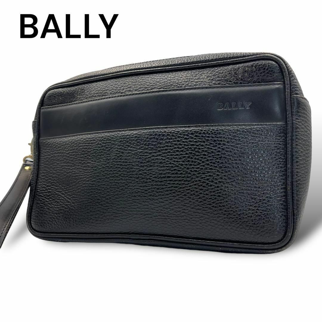 Bally(バリー)のBALLY　セカンドバッグ　クラッチバッグ　ブラック　レザー　A319 メンズのバッグ(セカンドバッグ/クラッチバッグ)の商品写真