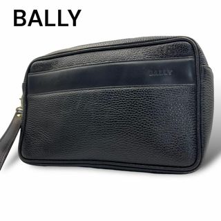 バリー(Bally)のBALLY　セカンドバッグ　クラッチバッグ　ブラック　レザー　A319(セカンドバッグ/クラッチバッグ)