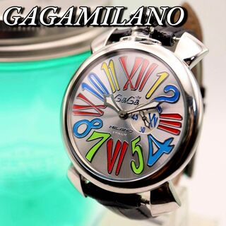 ガガミラノ(GaGa MILANO)の美品！GaGaMILANO マヌアーレスリム 46ｍｍ 箱付き 腕時計 607(腕時計(アナログ))