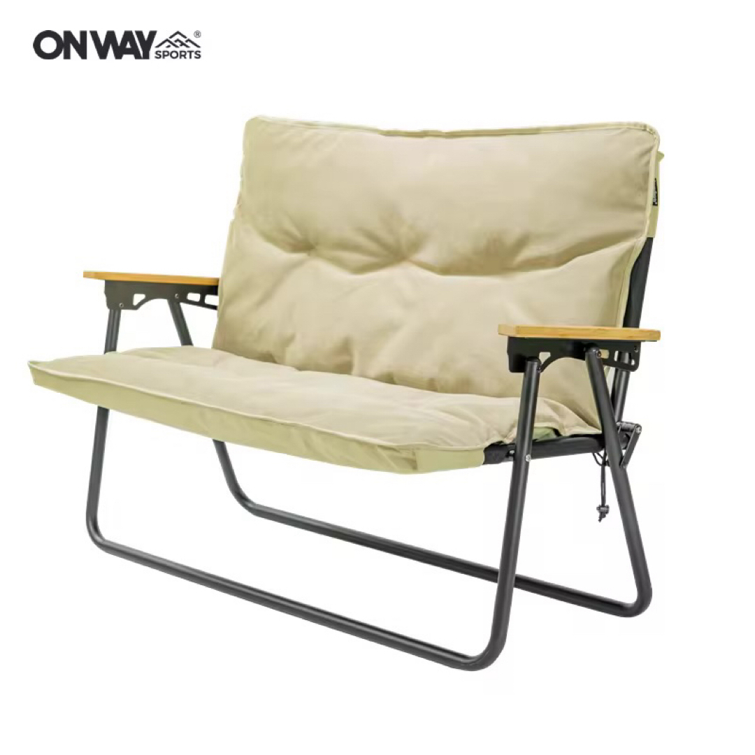 Onway(オンウェー)のONWAY 2WAYベンチチェア 黒　OW-130 ベンチチェア 2人掛け椅子 スポーツ/アウトドアのアウトドア(テーブル/チェア)の商品写真