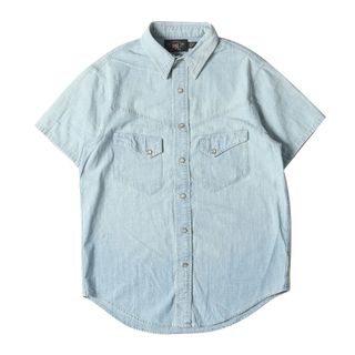 美品 RRL ダブルアールエル シャツ サイズ:S 19SS コンチョボタン付き シャンブレー ウエスタン 半袖シャツ インディゴ トップス カジュアルシャツ【メンズ】【中古】