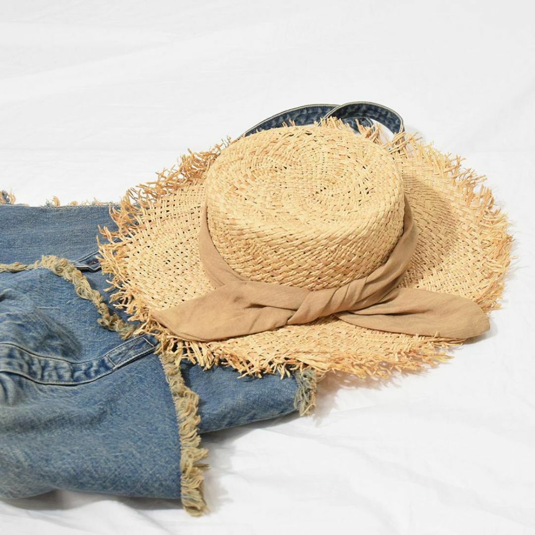 シャポードオー Chapeau d’ O ラフィア フリンジハット 女優帽 レディースの帽子(麦わら帽子/ストローハット)の商品写真