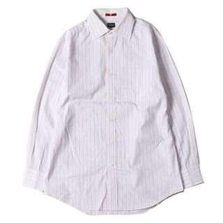 ポールスミス(Paul Smith)のPaul Smith ポールスミス シャツ サイズ:M ワイドカラー コットンブロード ストライプ ドレスシャツ / 長袖 ビジネス ホワイト ピンク グレー トップス カジュアルシャツ【メンズ】【中古】(シャツ)