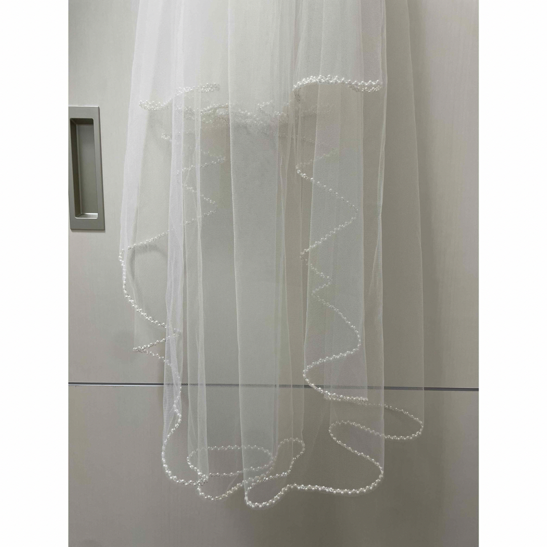 【タカミブライダル】ラインビーズベール ハンドメイドのウェディング(ヘッドドレス/ドレス)の商品写真